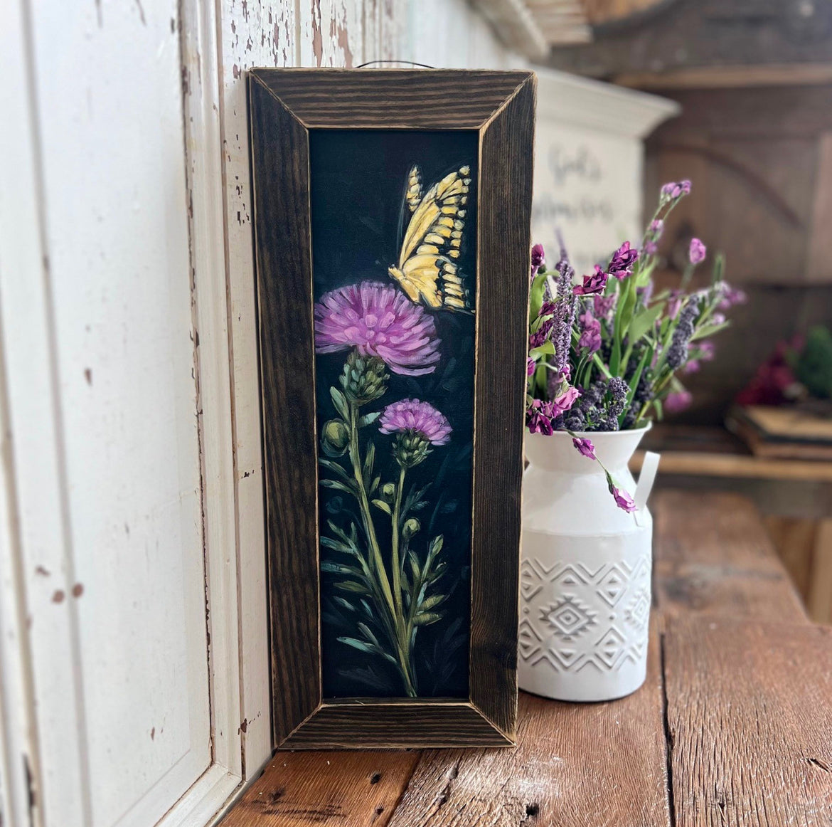 Butterfly on a thistle print