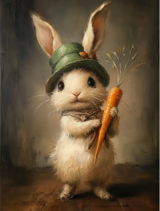 Baby bunny with carrot
