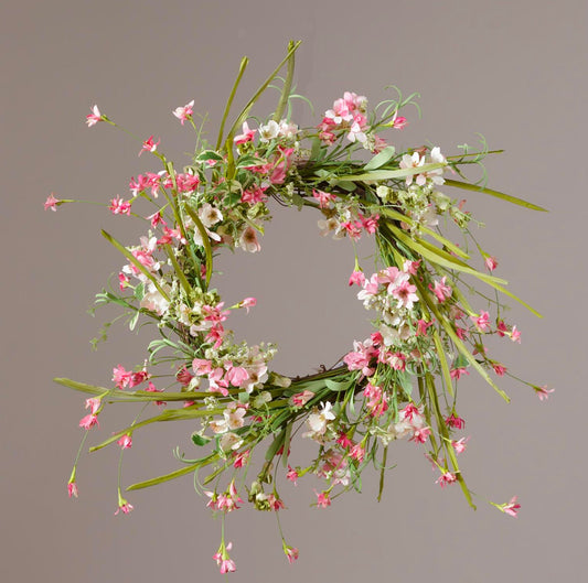 Pink coral spring wreath