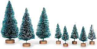 Bottle brush trees - set of 8