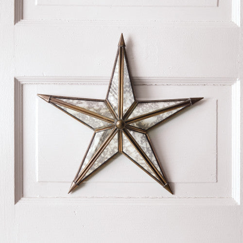 Mercury glass star wall art
