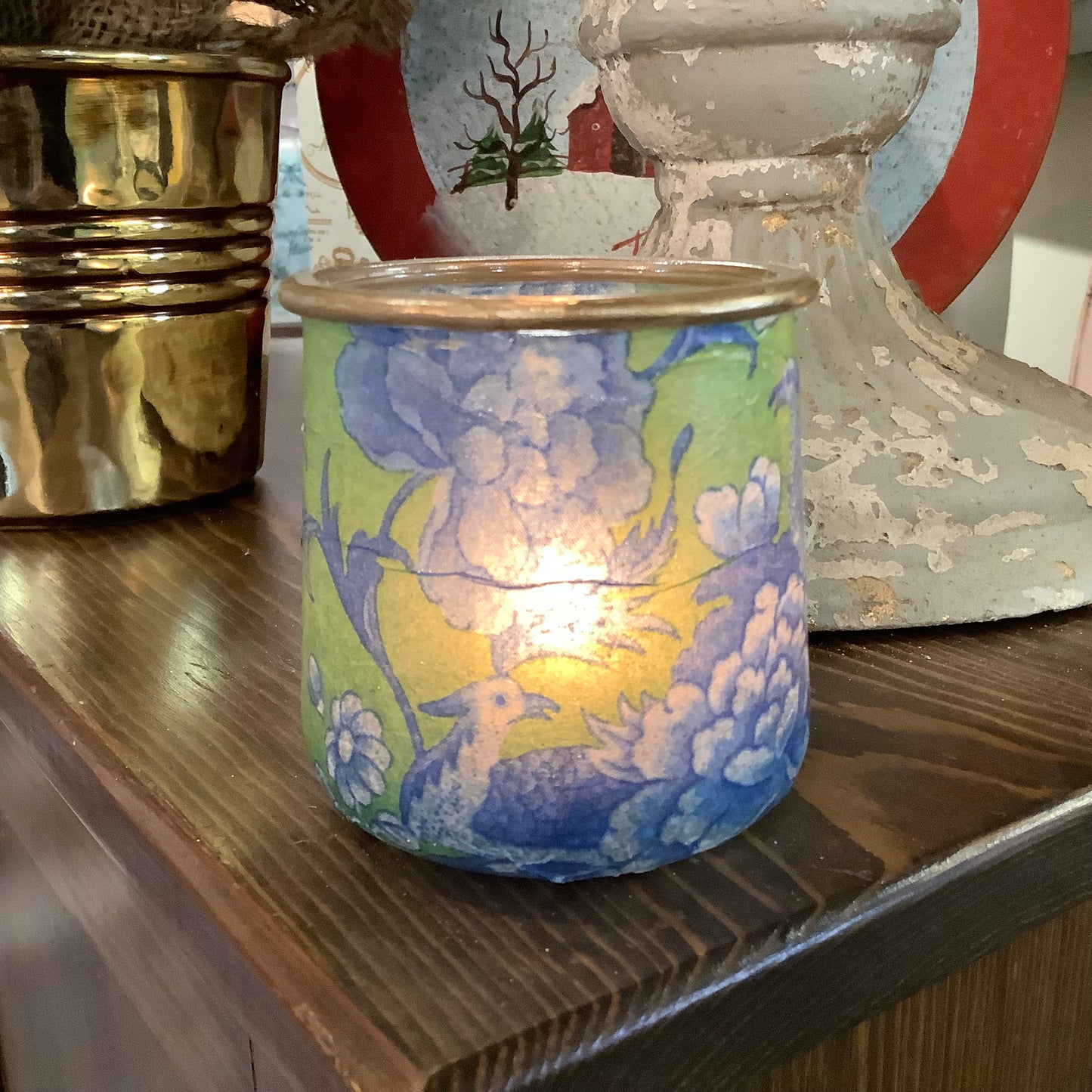 Stained glass candle holder - workshop