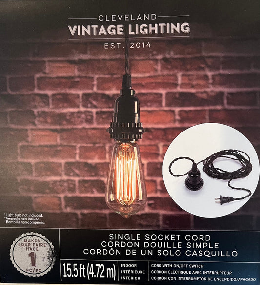 Vintage style Single socket cord light