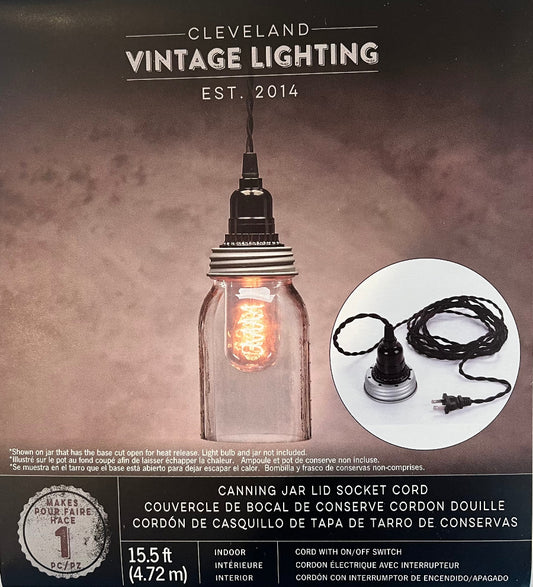 Vintage style Canning Jar cord light