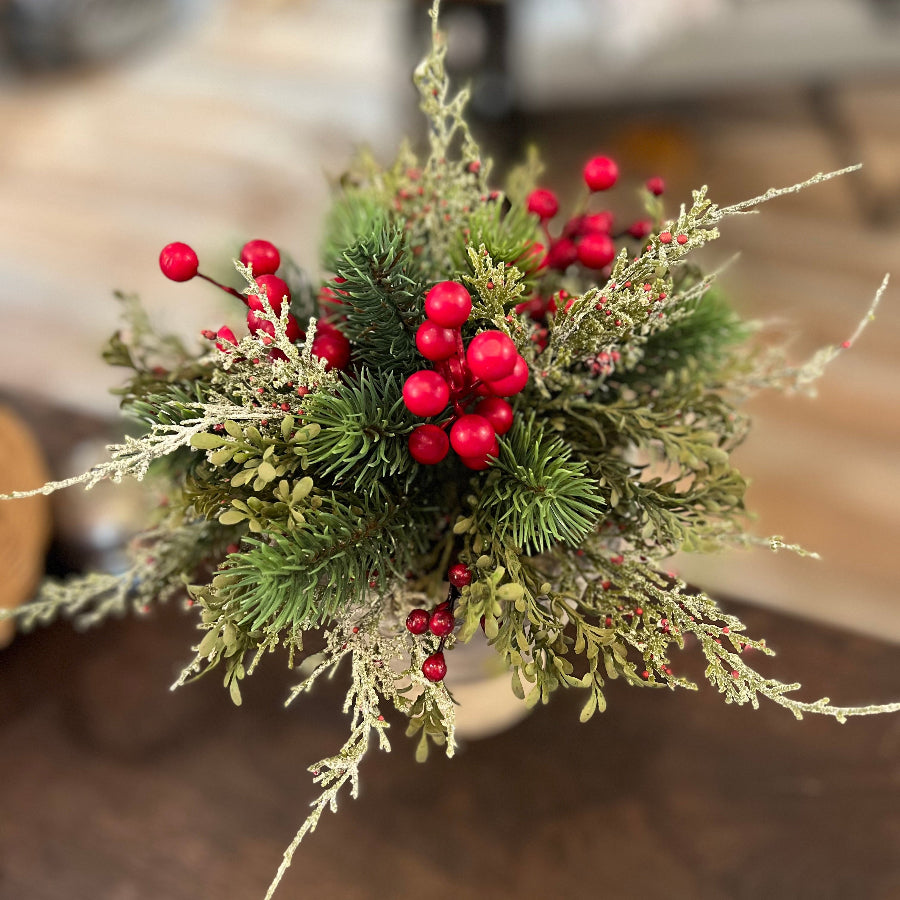 Winter greenery half sphere