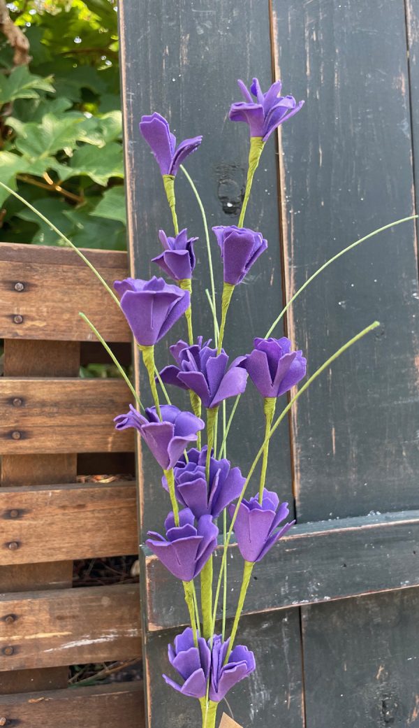 petite purple blooms & grass pick