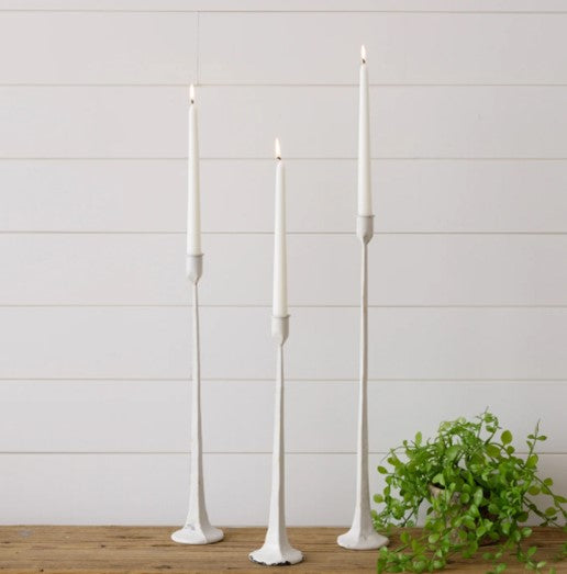 Set of 3 Hand Forged iron candlesticks