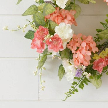 Pink Hydrangea and Wildflower garland