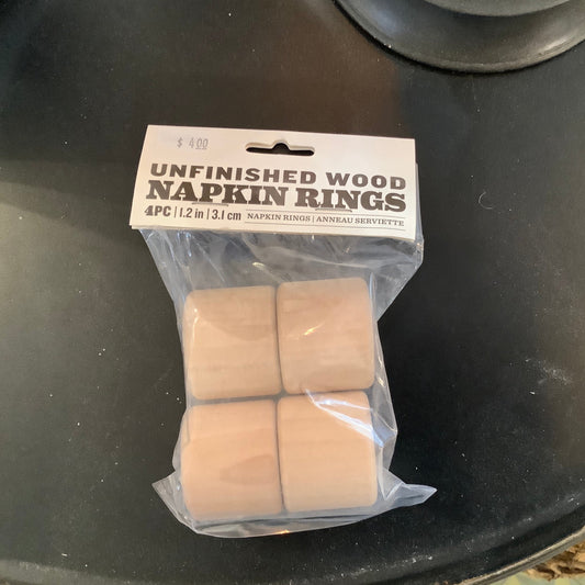 Unfinished wood napkin rings