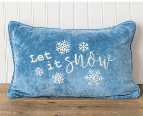 velvet let it snow pillow