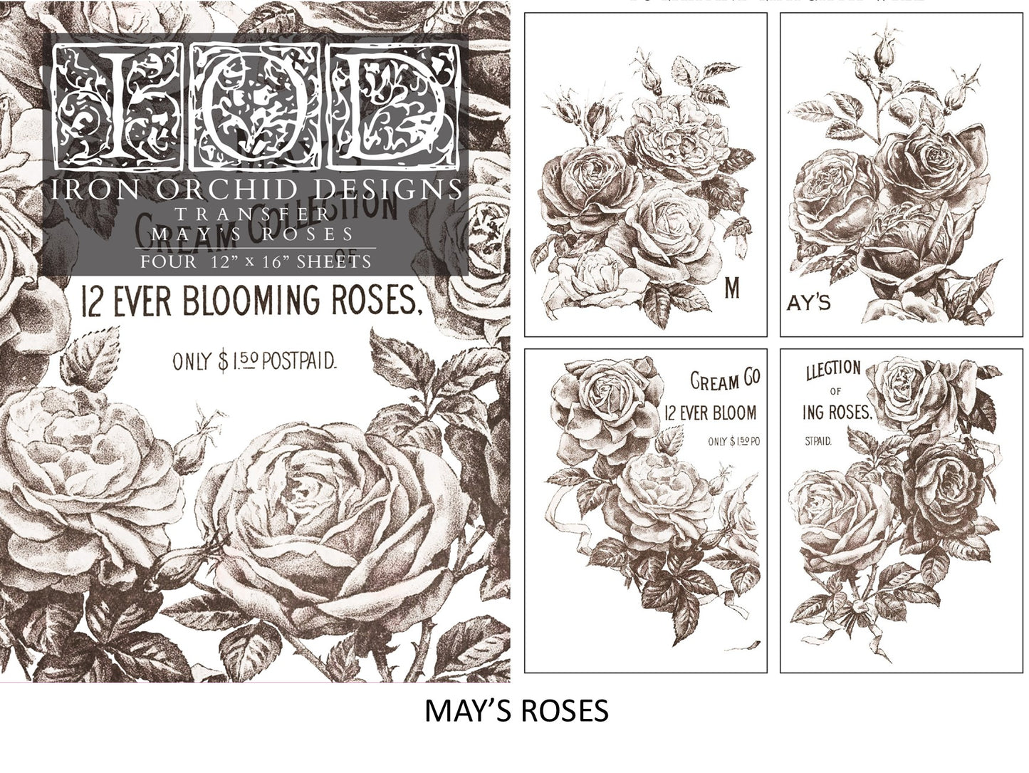 May's Roses - four sheet pad