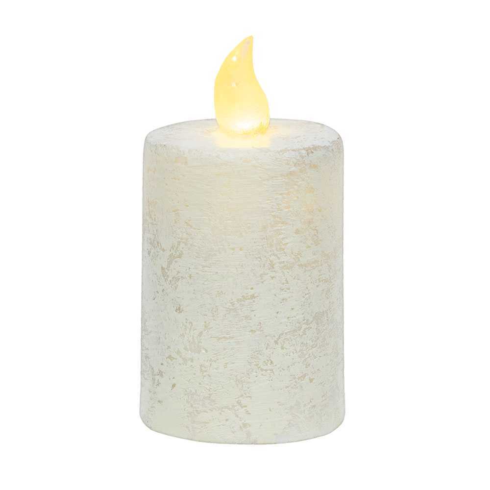 Rustic White timer candle 2.25" x 4"