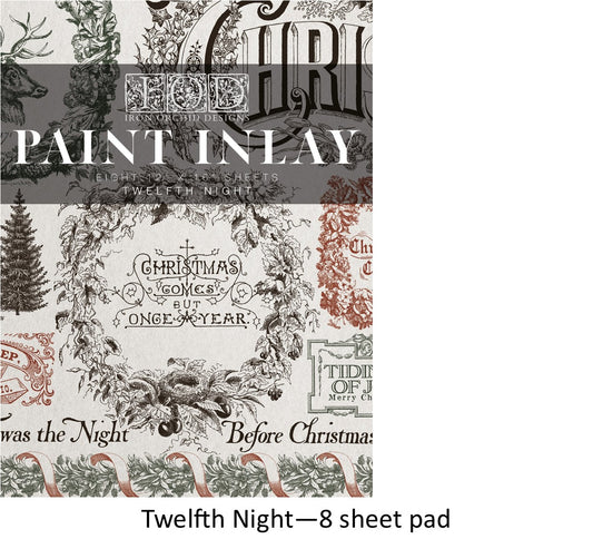 Twelfth Night Paint Inlay - 12x16 8 sheet pad - holiday 2025