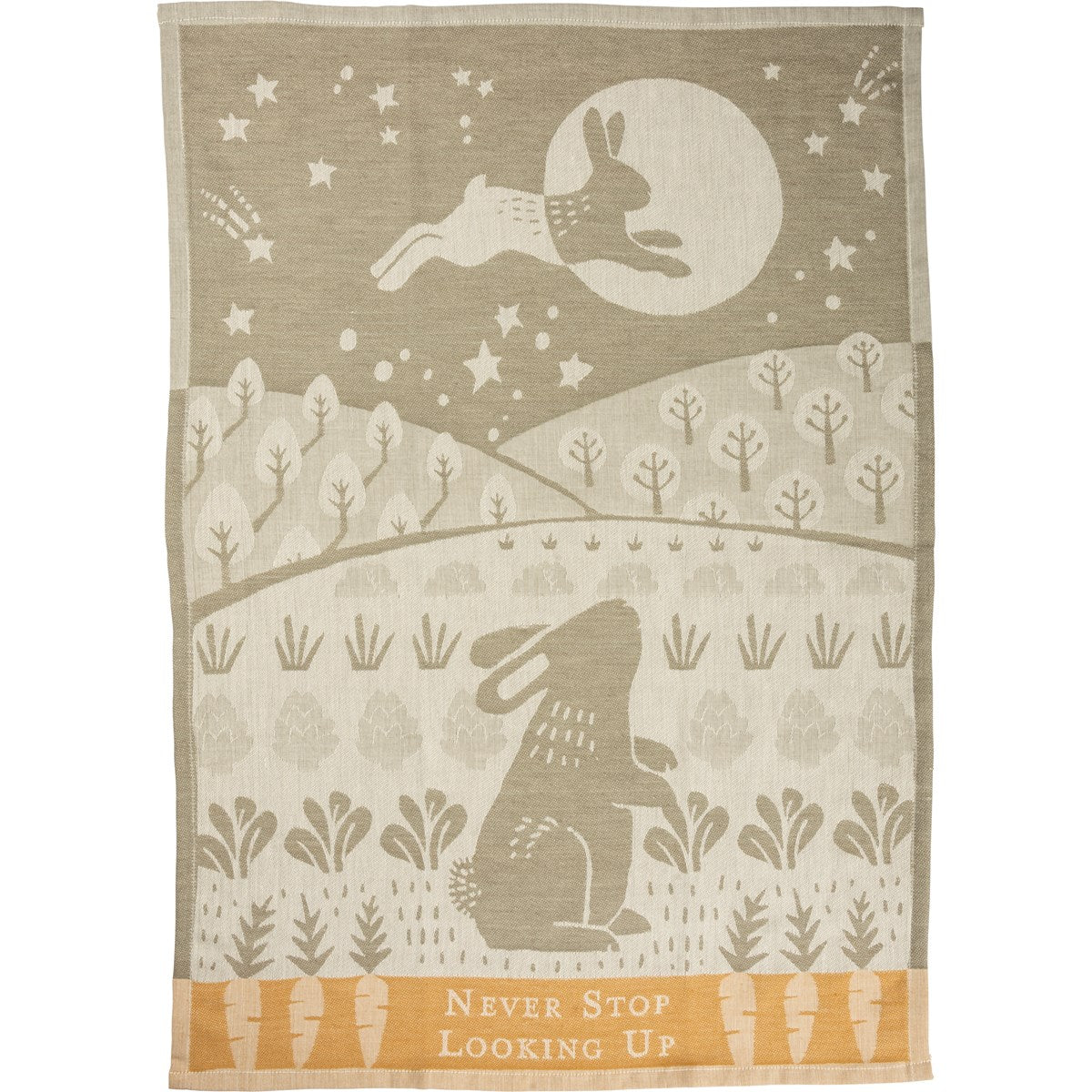 Never stop looking up tea towel