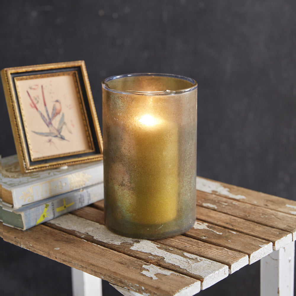 Oil slick glass vase
