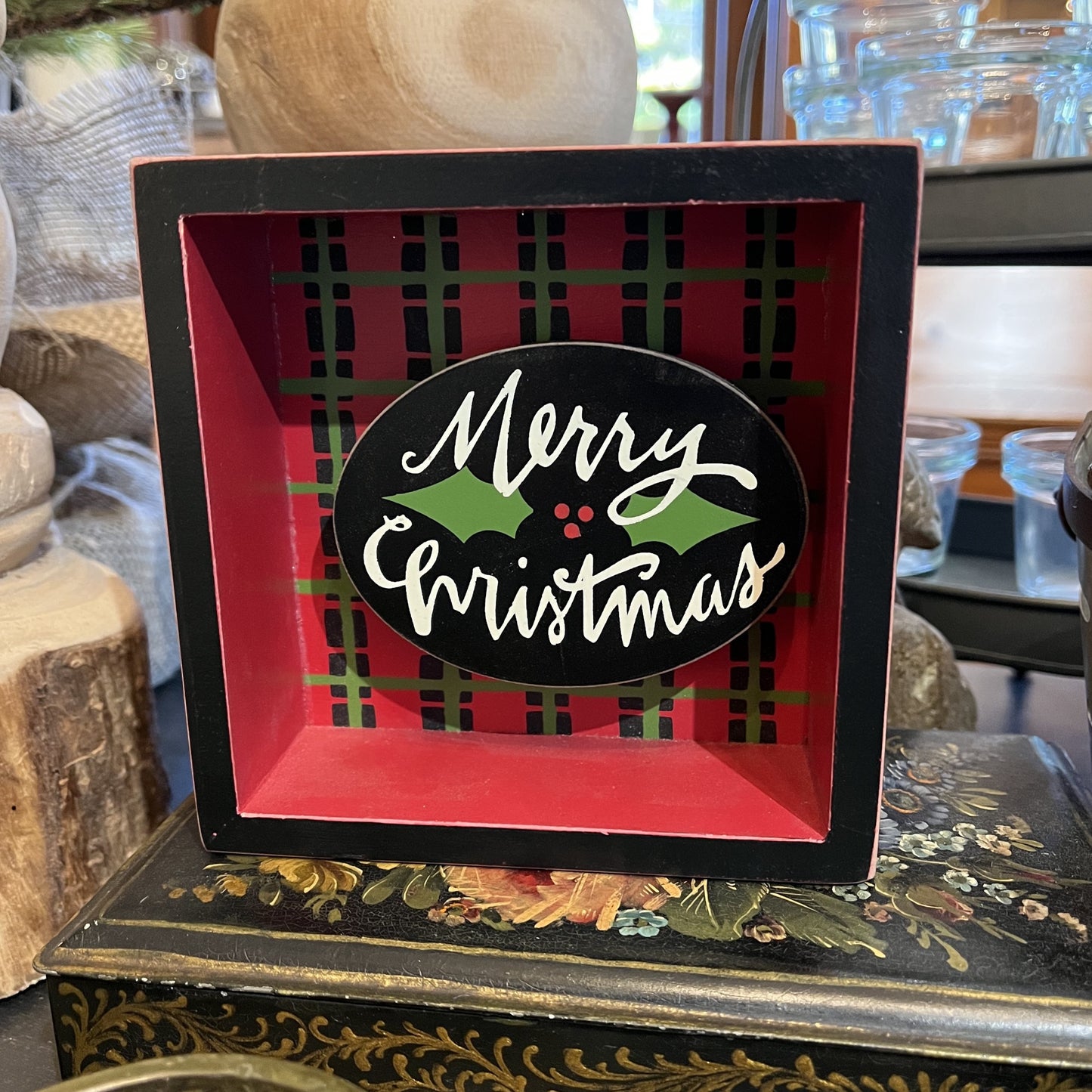 Merry Christmas shadow box sign