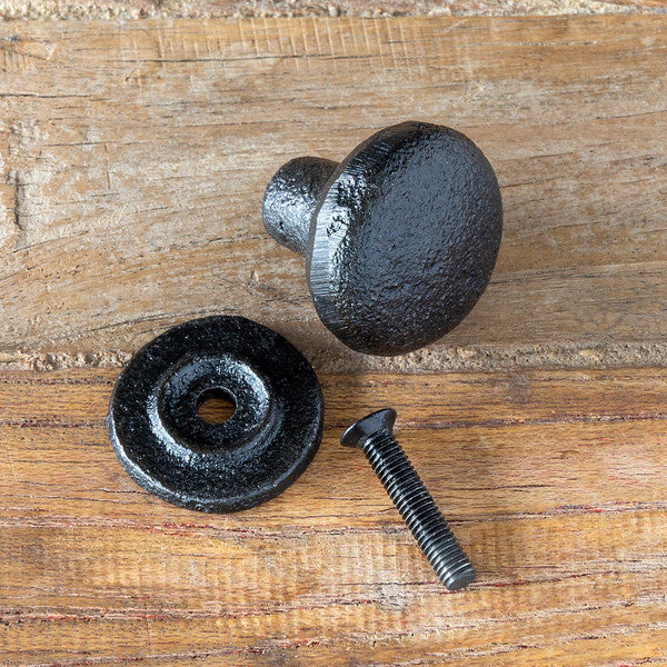Cast iron drawer pull with face plate