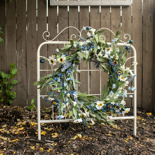 White metal garden gate