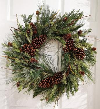26 inch mixed pine wreath