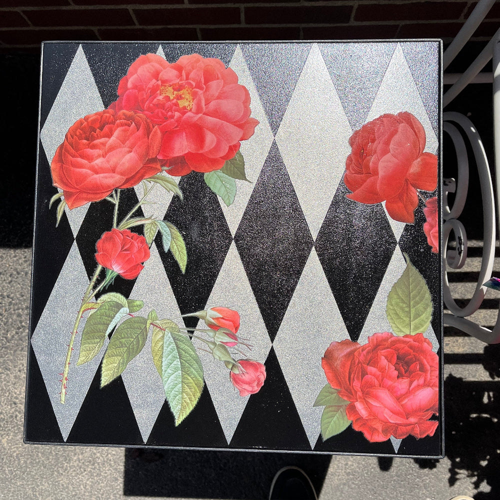 Harlequin Rose side tables