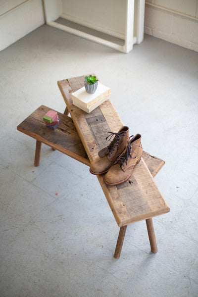 recycled wooden bench large