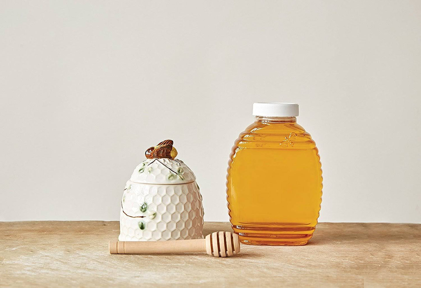 Stoneware Bee Honey Pot