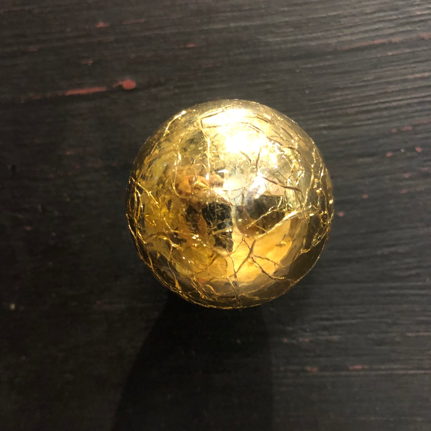 mercury glass ball pull - gold