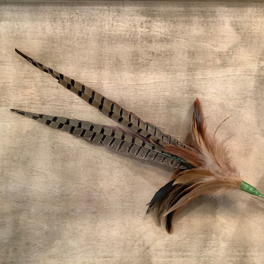 Mixed pheasant feather spray 38-1/2”