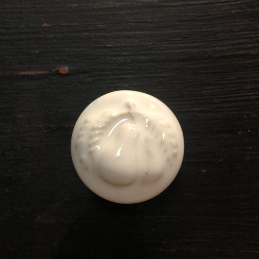 white ceramic pear cabinet pull