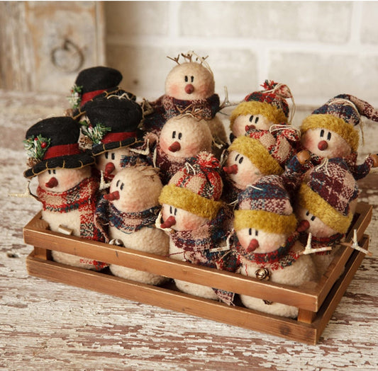 stuffed snowman ornament