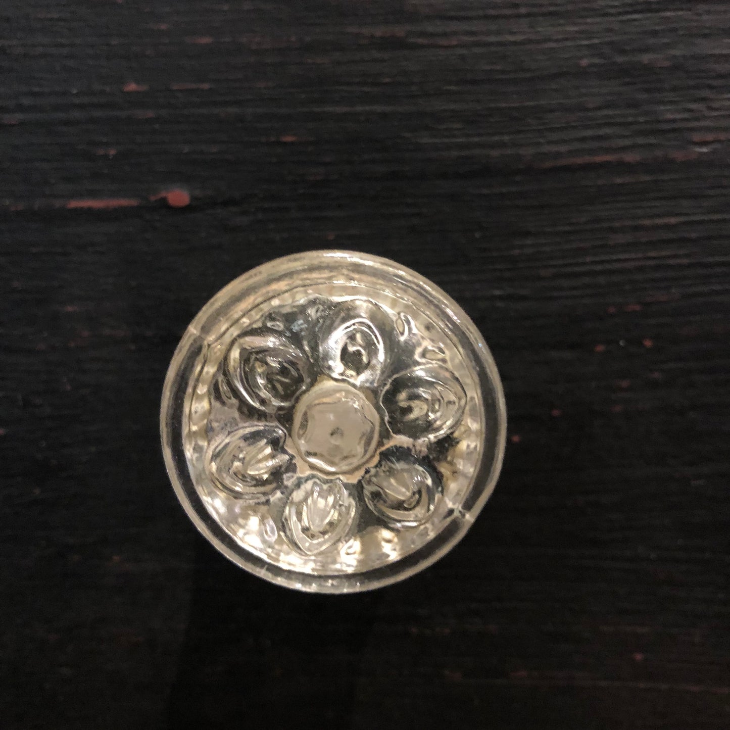 pressed glass rose knob
