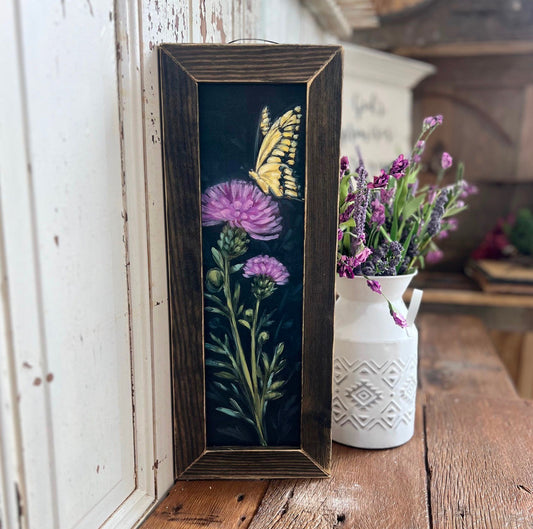 Butterfly on a thistle print