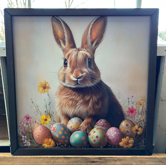 Bunny with eggs print