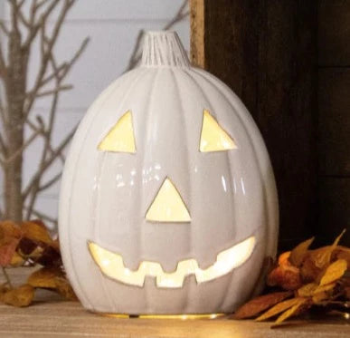 White ceramic Jack-o-lantern