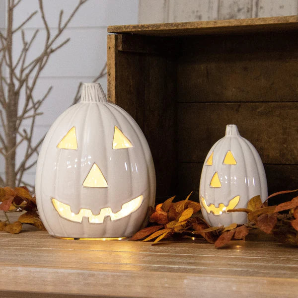 White ceramic Jack-o-lantern