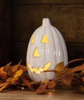 White ceramic Jack-o-lantern