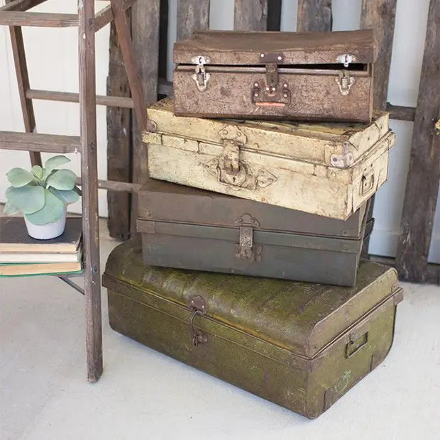 Vintage metal suitcase