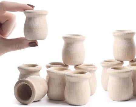 Wood candle cup