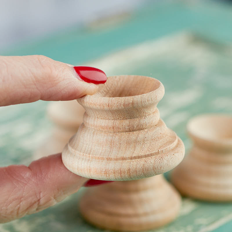 Wood egg stand