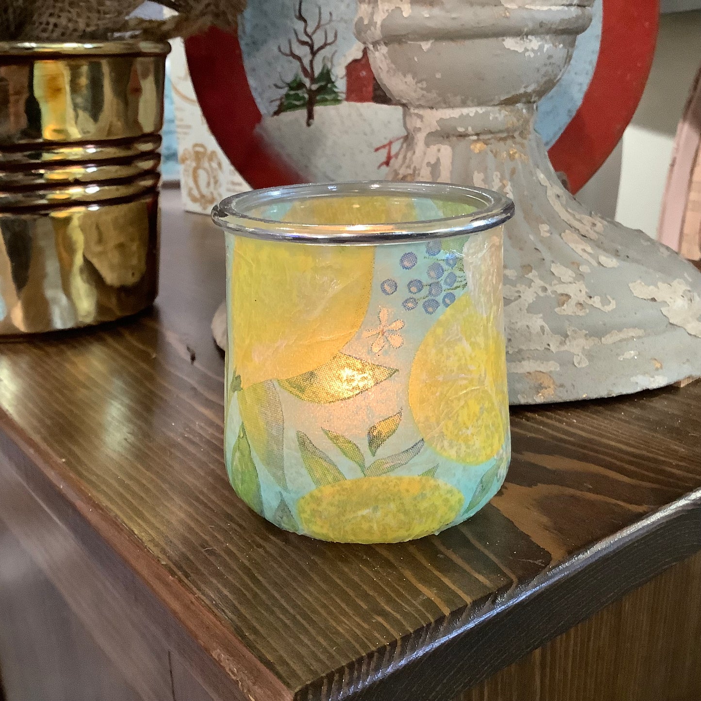 Stained glass candle holder - workshop