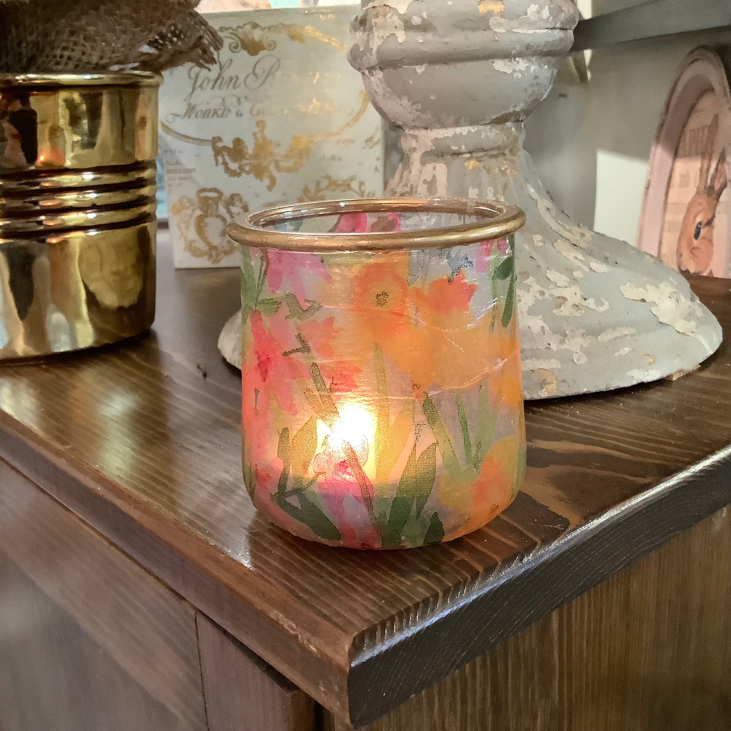Stained glass candle holder - workshop
