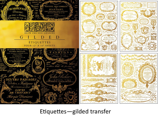 Etiquettes - FOIL transfer  - 12x16 - 4 sheet pad