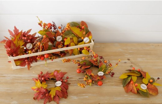 fall botanical rings 6"