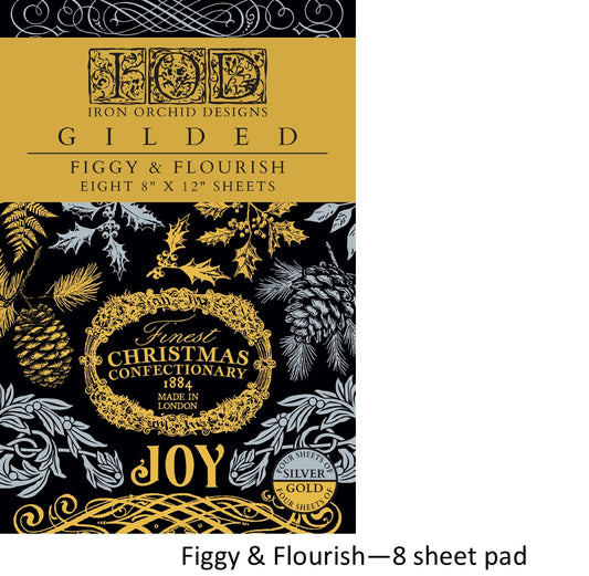 Figgy & Flourish - 8x12 gilded 8 sheet pad - holiday 2025