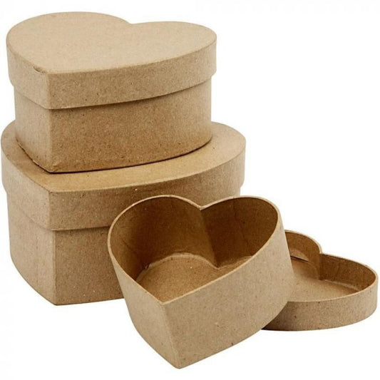Paper Mache heart boxes