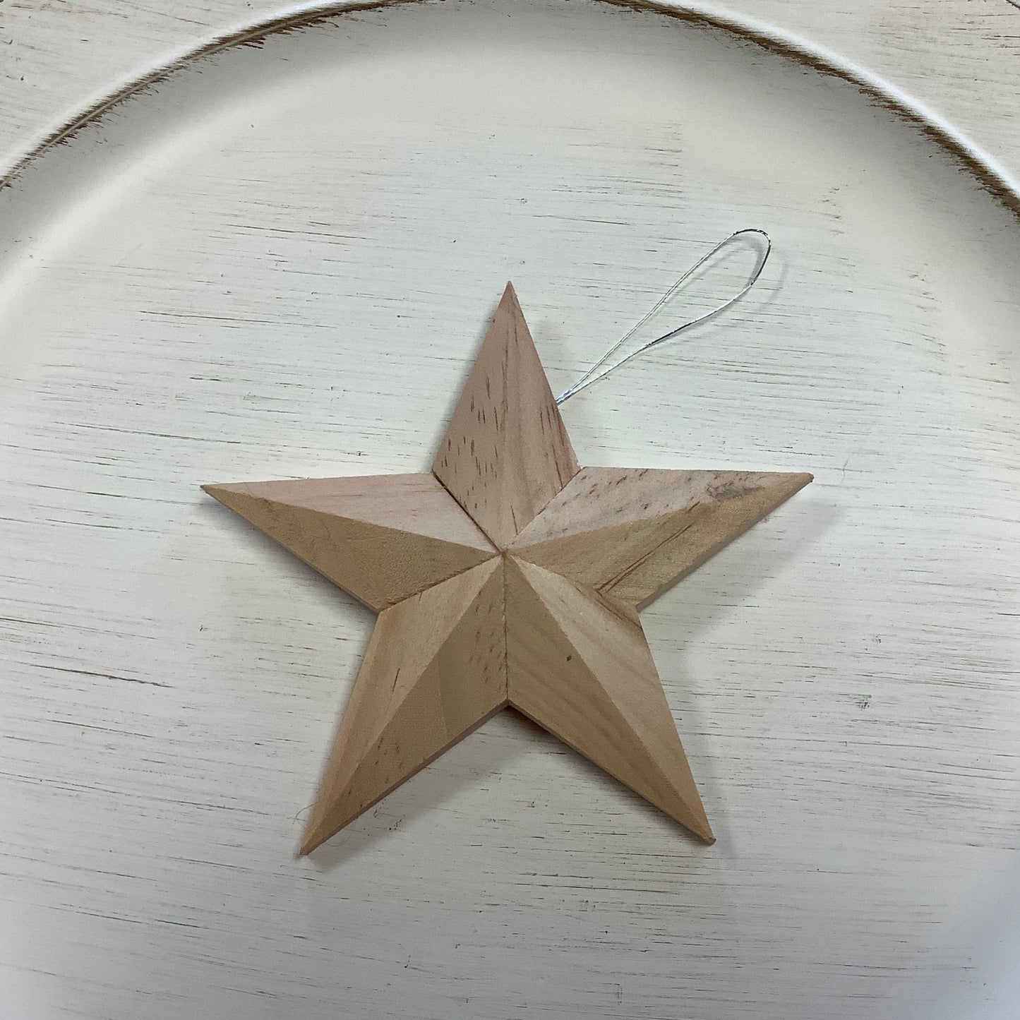 Wood 3D star ornament