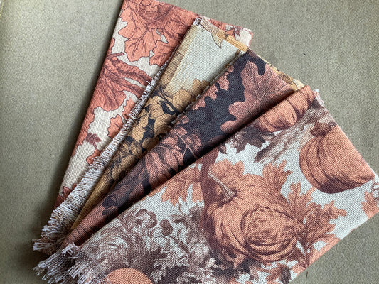 Leaf and pumpkin napkins