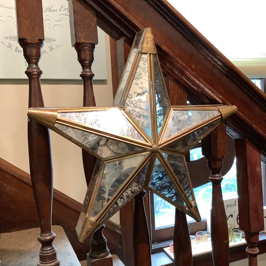 Mercury glass star wall art