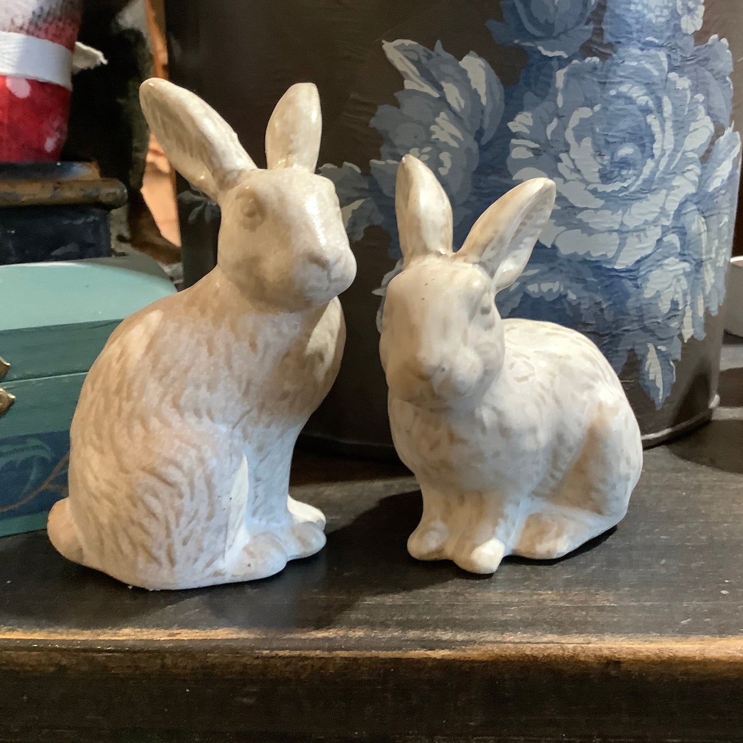Pair of ceramic bunnies