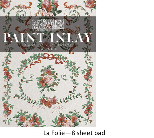 La Folie paint inlay - 12x16 8 sheet pad - holiday 2025